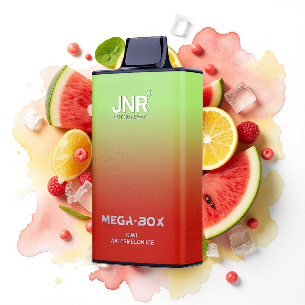 JNR Mega Box 25000 Puffs Engangsvaper Kiwi Vannmelon Is – 30ml, 850mAh, Type-C