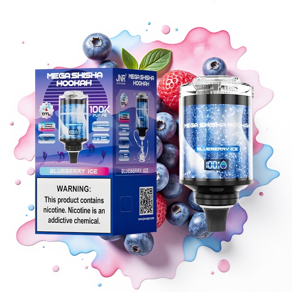 JNR Mega Shisha Hookah 100K Desktop Blåbær Is 60ml 2200mAh