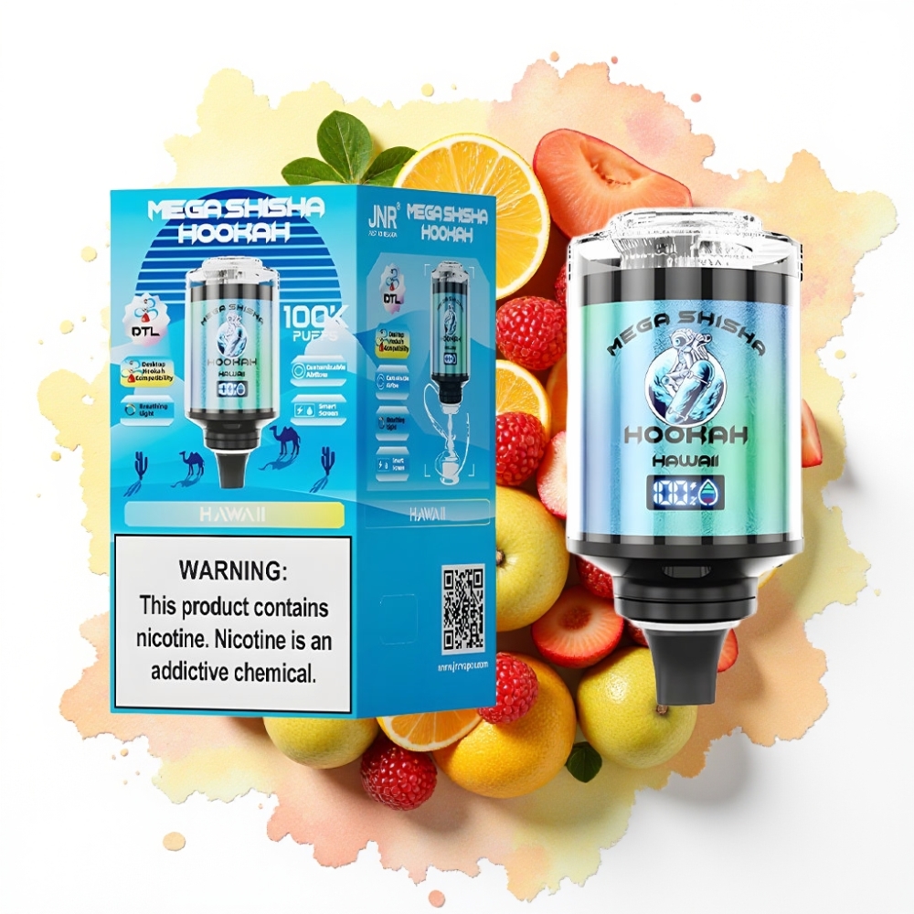 JNR Mega Shisha Hookah 100K Desktop Kompatibilitet Hawaii 60ml/2200mAh/Type-C