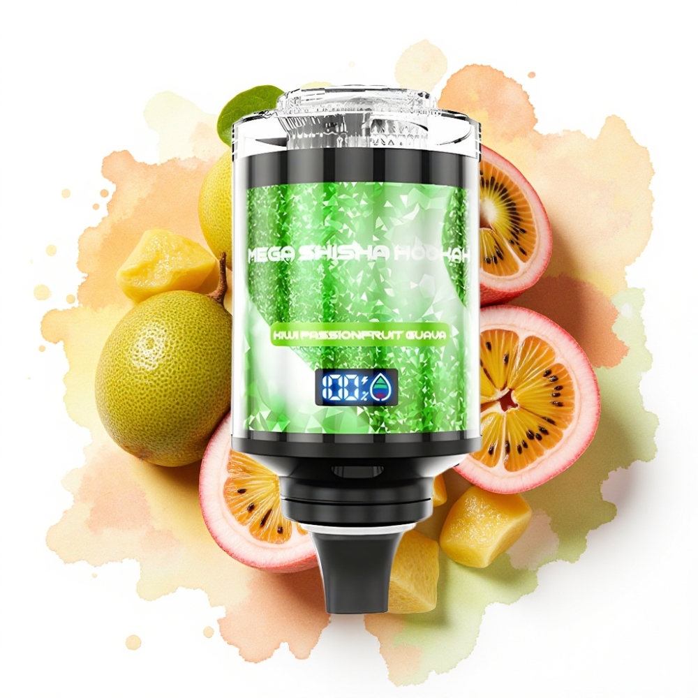 JNR Mega Shisha Hookah 100K Desktop Kompatibilitet Kiwi Pasjonsfrukt Guava – 100000 puffs, 60ml, 2200mAh