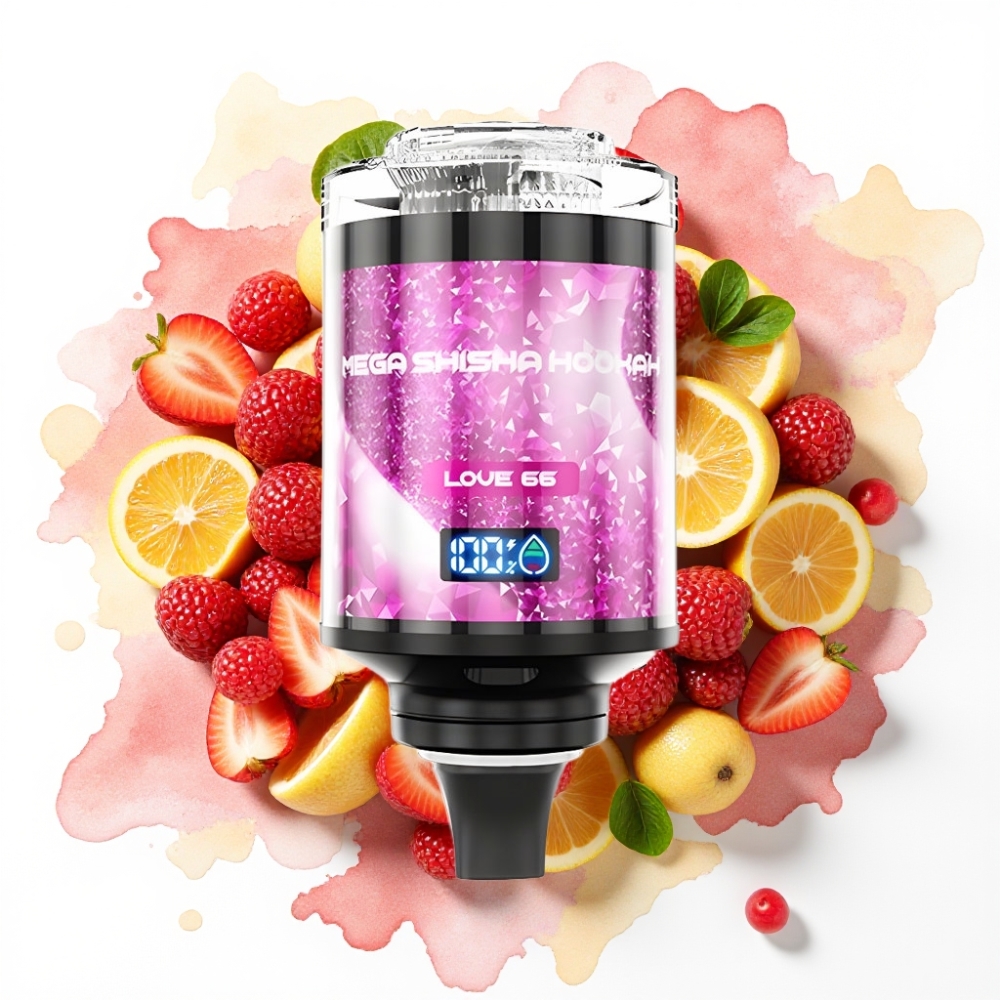 JNR Mega Shisha Hookah 100K Desktop Kompatibilitet Kjærlighet 66 – 60ml, 2200mAh, Type-C