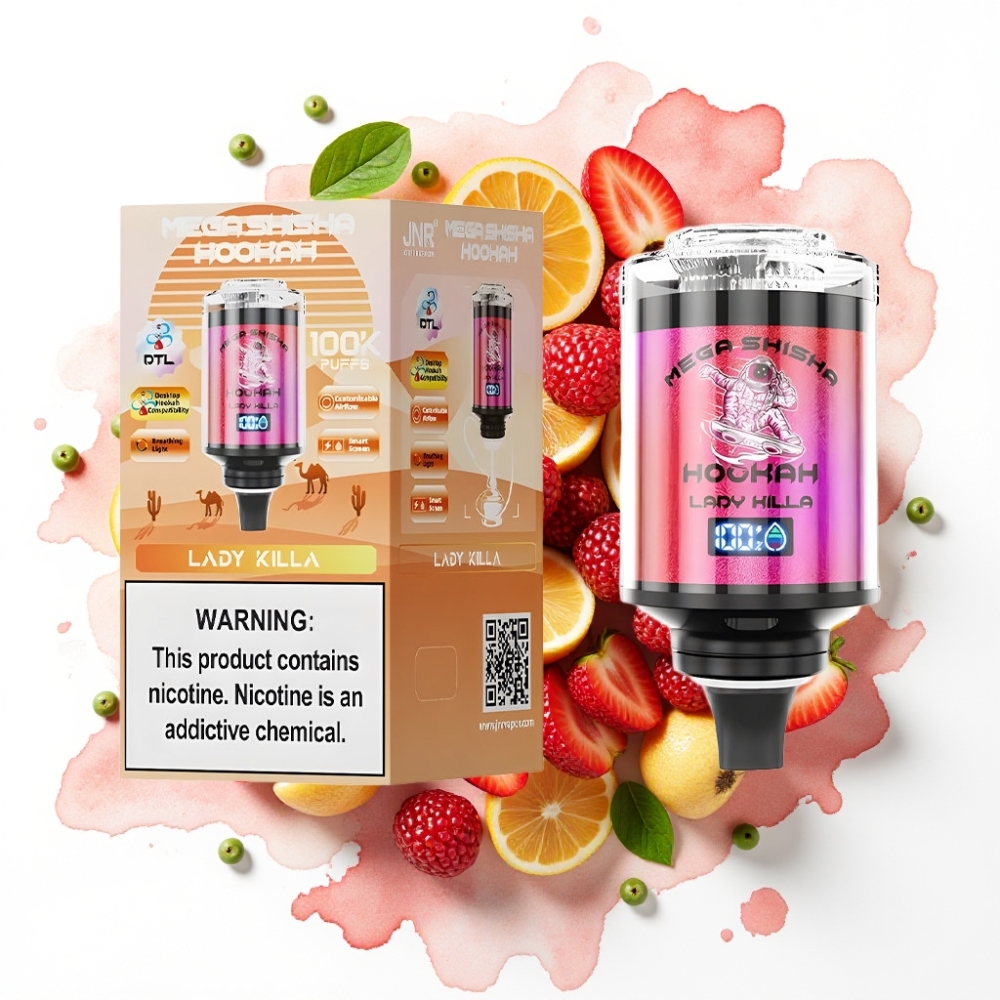 JNR Mega Shisha Hookah 100K Desktop Kompatibilitet Lady Killa 60ml 2200mAh