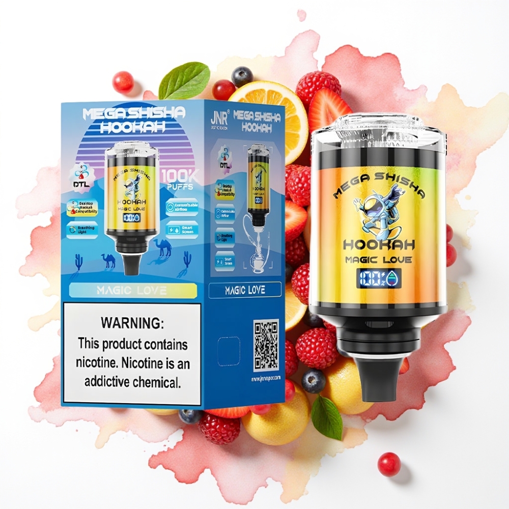 JNR Mega Shisha Hookah 100K Desktop Kompatibilitet Magisk Kjærlighet – 100K puffs, 60ml, 2200mAh