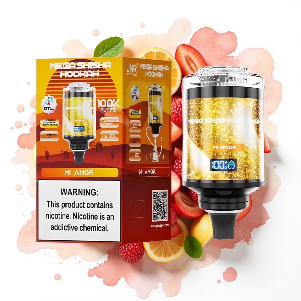 JNR Mega Shisha Hookah Desktop Kompatibilitet Mi Amor (Min Kjærlighet) 100K puffs 60ml 2200mAh
