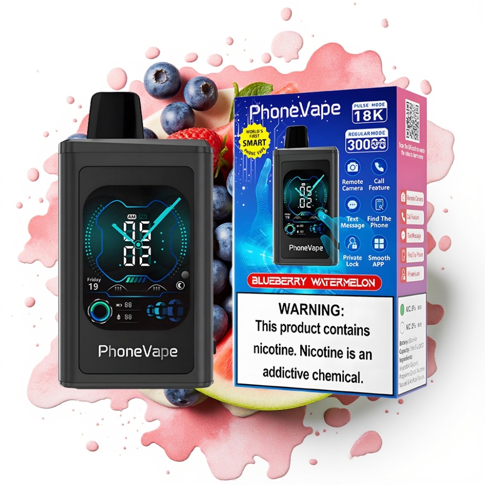 JNR PhoneVape 30000 puffs Engangsdamp Blåbær Vannmelon, 850mAh, 2%/5% nikotin