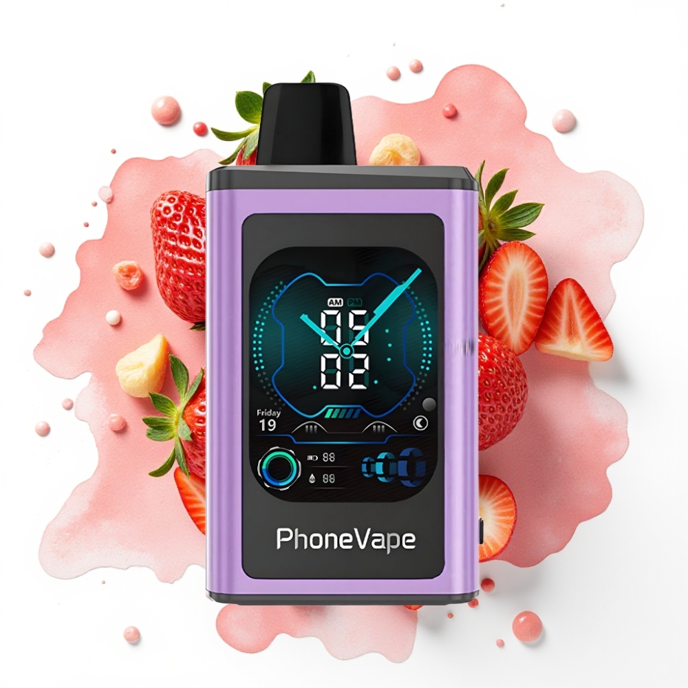 JNR PhoneVape 30000 puffs Engangsvape Jordbæris – 850mAh, Type-C, Turbo Mode