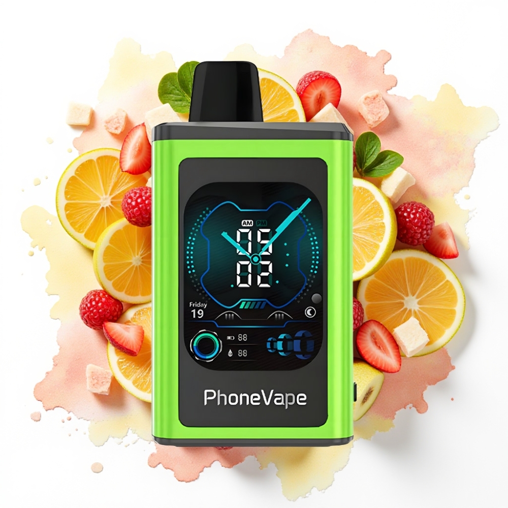 JNR PhoneVape 30000 puffs Engangsvaper Sur Eple Is – 850mAh, Turbo, Justerbar Luftstrøm
