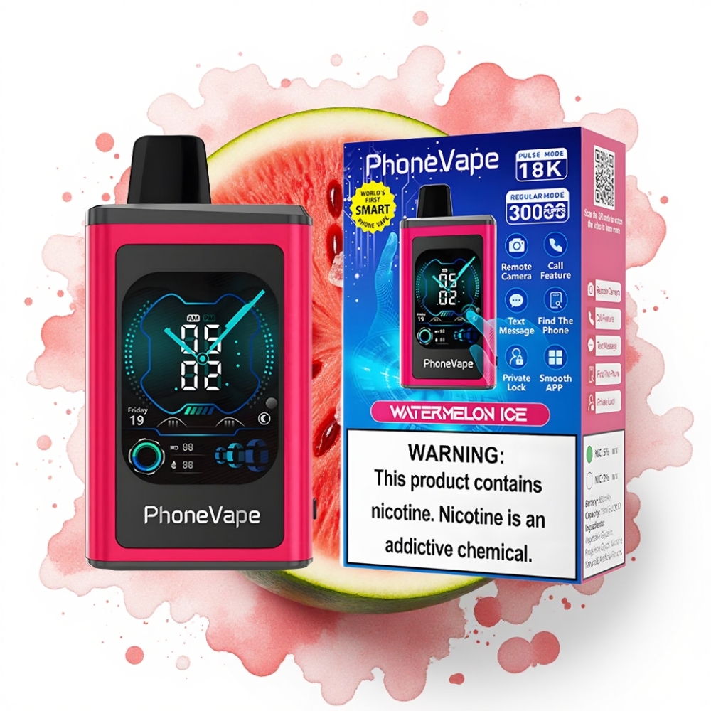 JNR PhoneVape 30000 puffs Engangsvaper Vannmelon Is, 850mAh, Type-C, Turbo Mode