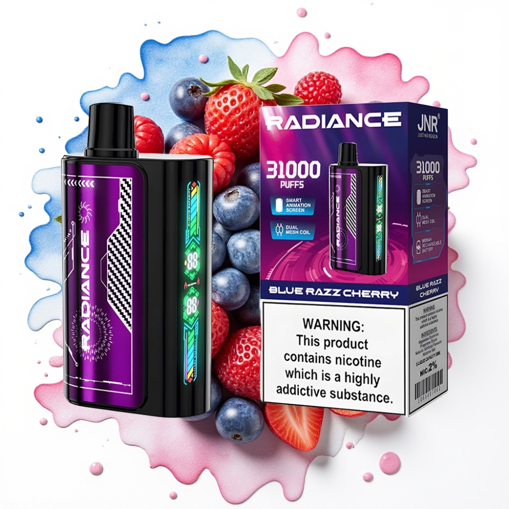 JNR Radiance 31000 Puffs Disposable Vape BLÅ BÆR KIRSEBÆR – 28ml, 950mAh, Type-C