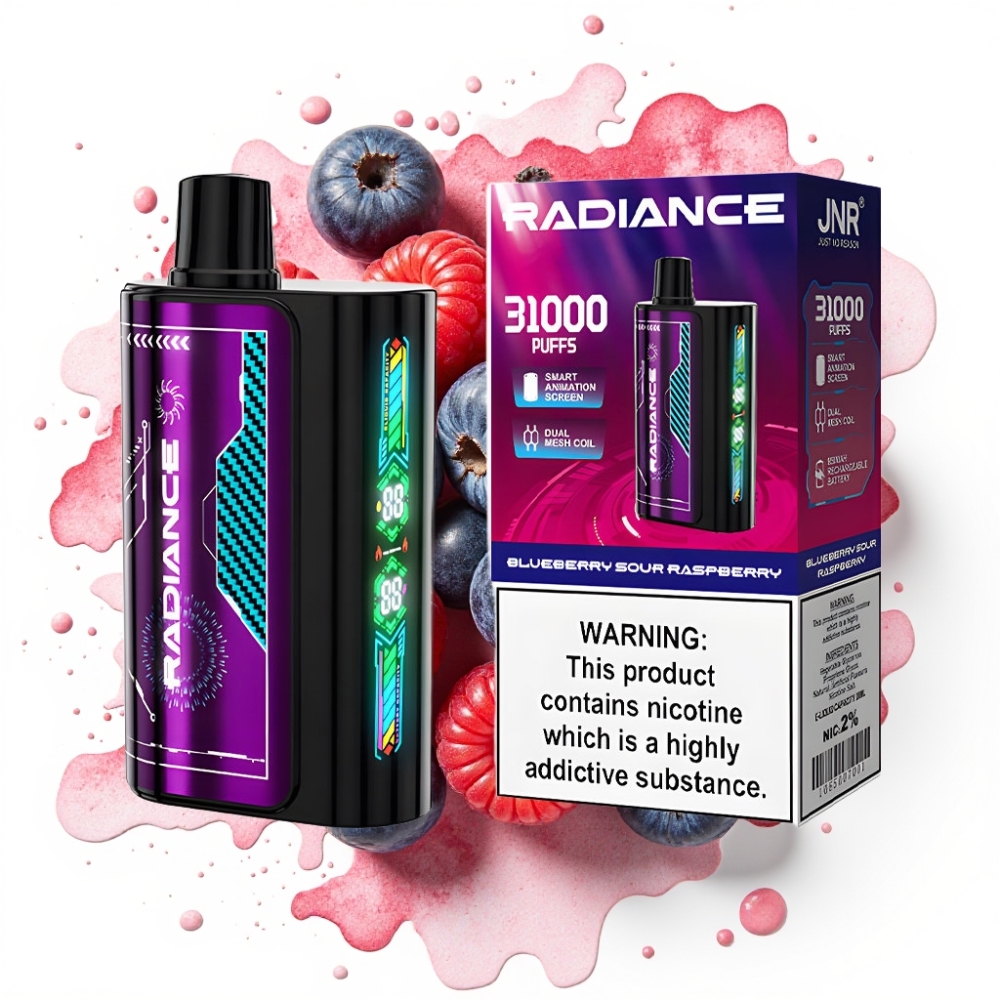 JNR Radiance 31000 Puffs Engangs Vape BLÅBÆR SUR BRINGEBÆR 28ml 950mAh