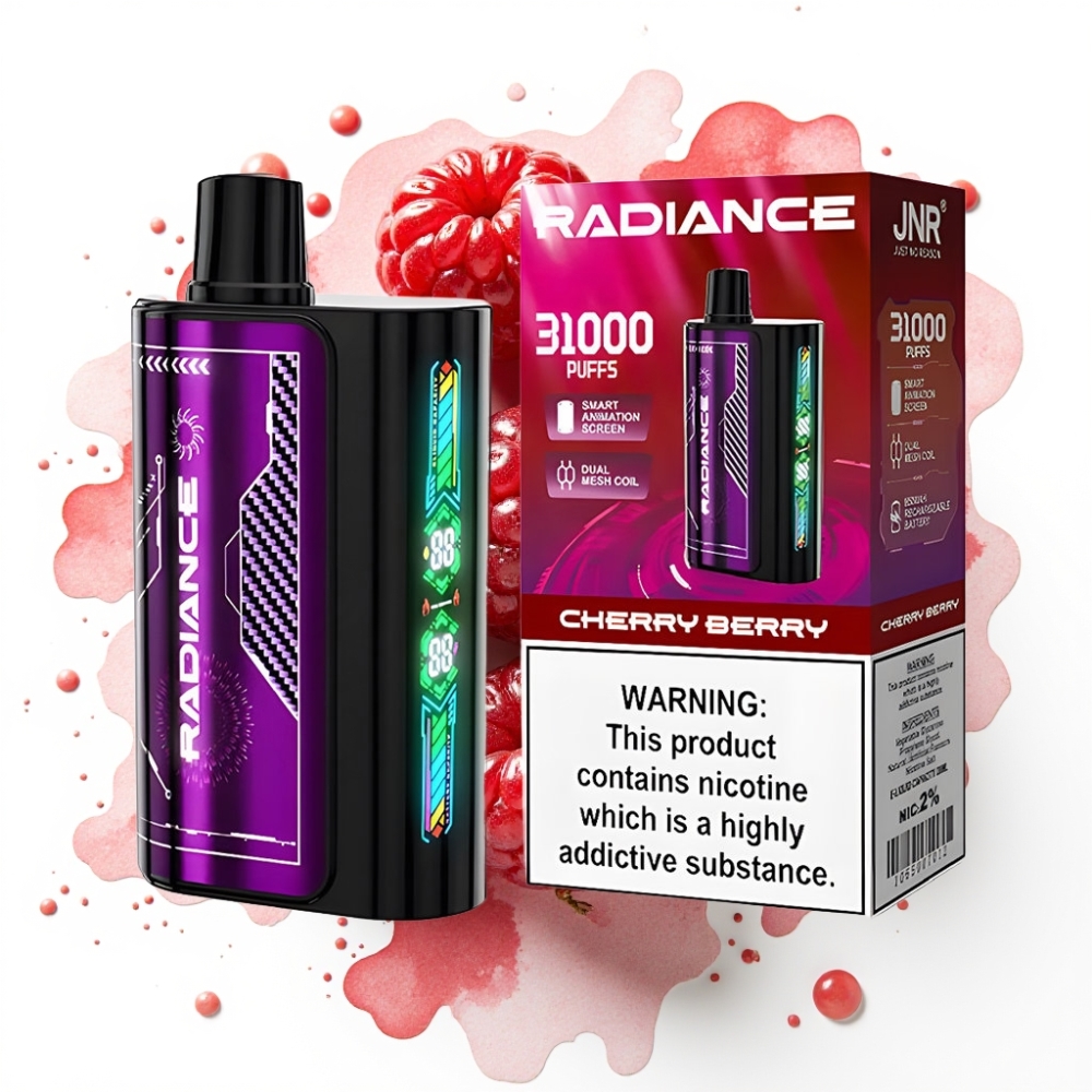 JNR Radiance 31000 Puffs Engangs Vape KIRSEBÆR BÆR – 28ml, 950mAh