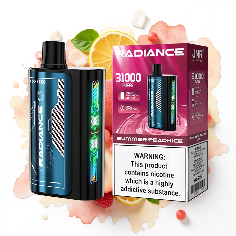 JNR Radiance 31000 Puffs Engangs Vape SOMMERFERSKEN IS – 28ml, 950 mAh, Type-C