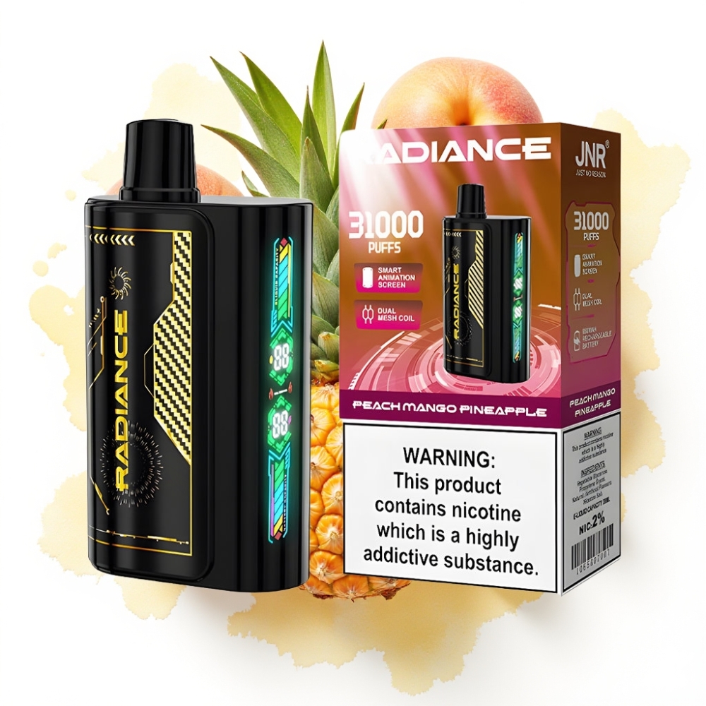 JNR Radiance 31000 Puffs Engangsdamp Fersken Mango Ananas, 28ml, 950 mAh