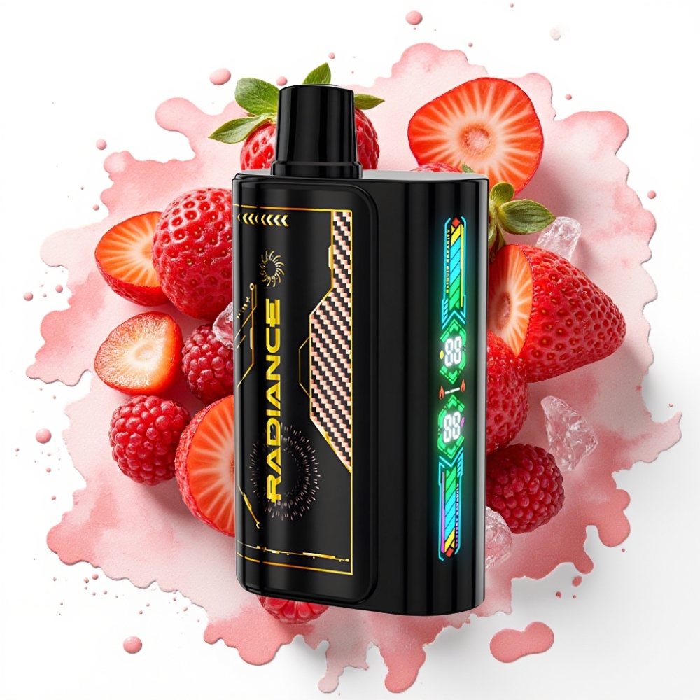 JNR Radiance 31000 Puffs Engangsvape JORDBÆR BRINGEBÆR KIRSJEBÆR IS – 28ml, 2% nikotin