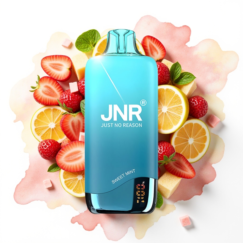 JNR Rainbow 10500 Puffs Engangsvape – Søt Mynte, 18ml, 600mAh, 0,8ohm