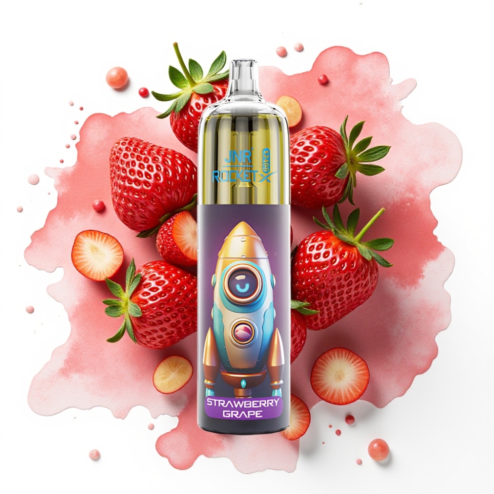 JNR Rocket-X 12400 Puffs Engangsdamp Jordbær Drue, 25ml, 850mAh, Type-C