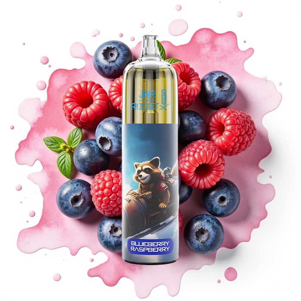 JNR Rocket-X 12400 Puffs Engangsdamper Blåbær Bringebær – 25ml, 850mAh, Type-C