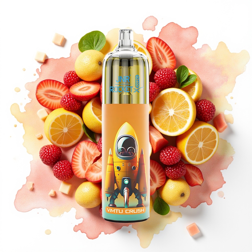 JNR Rocket-X 12400 Puffs Engangsvape Vimtu Knus – Justerbar Luftstrøm, RGB-lys, 1.2ohm Mesh Coil