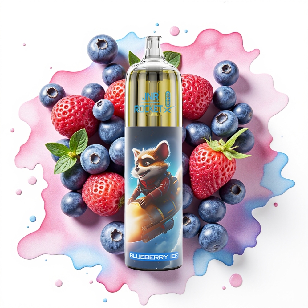 JNR Rocket-X 12400 Puffs Engangsvaper Blåbæris med Justerbar Luftstrøm, 850mAh, 25ml