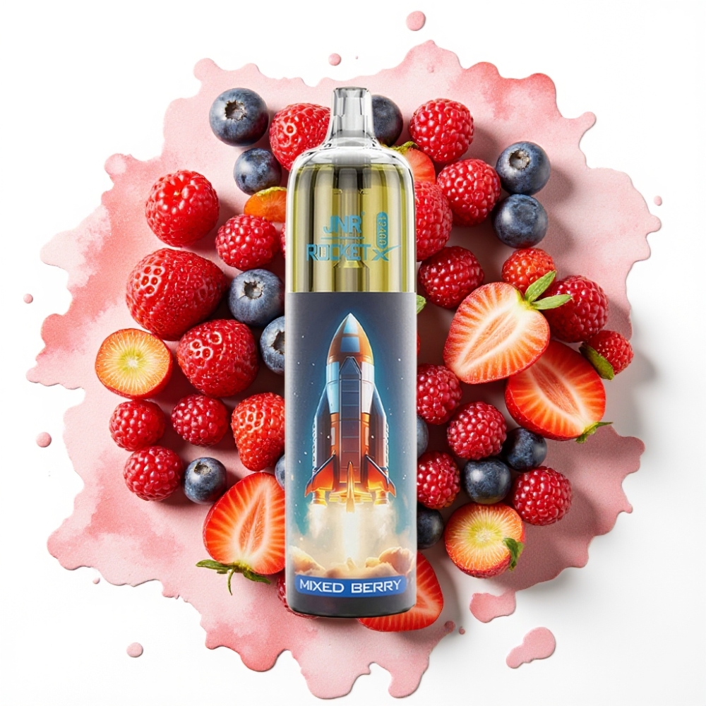 JNR Rocket-X 12400 Puffs Engangsvaper Justerbar Luftstrøm, 25ml, Blandet Bær