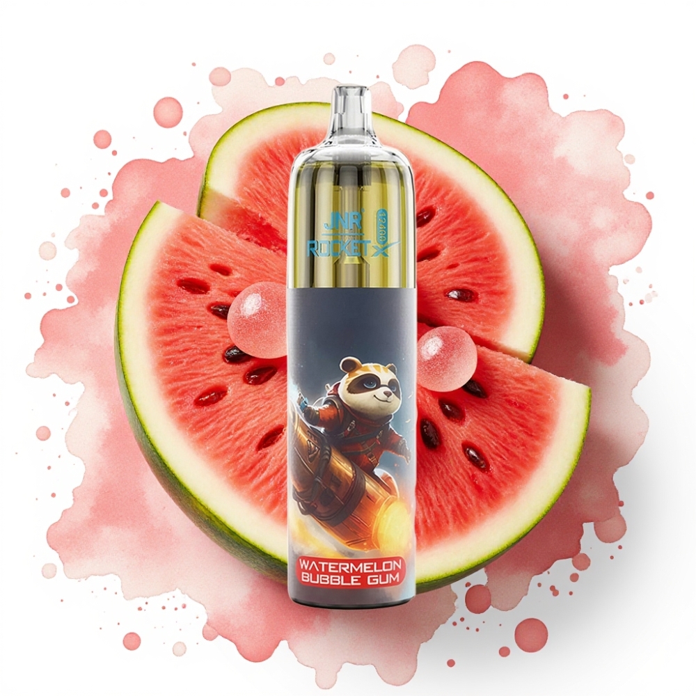 JNR Rocket-X 12400 Puffs Engangsvaper Justerbar Luftstrøm 850mAh Vannmelon Bubble Gum