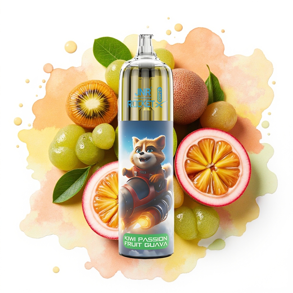 JNR Rocket-X 12400 Puffs Engangsvaper Kiwi Pasjonsfrukt Guava – Justerbar Luftstrøm, RGB-lys, 25ml