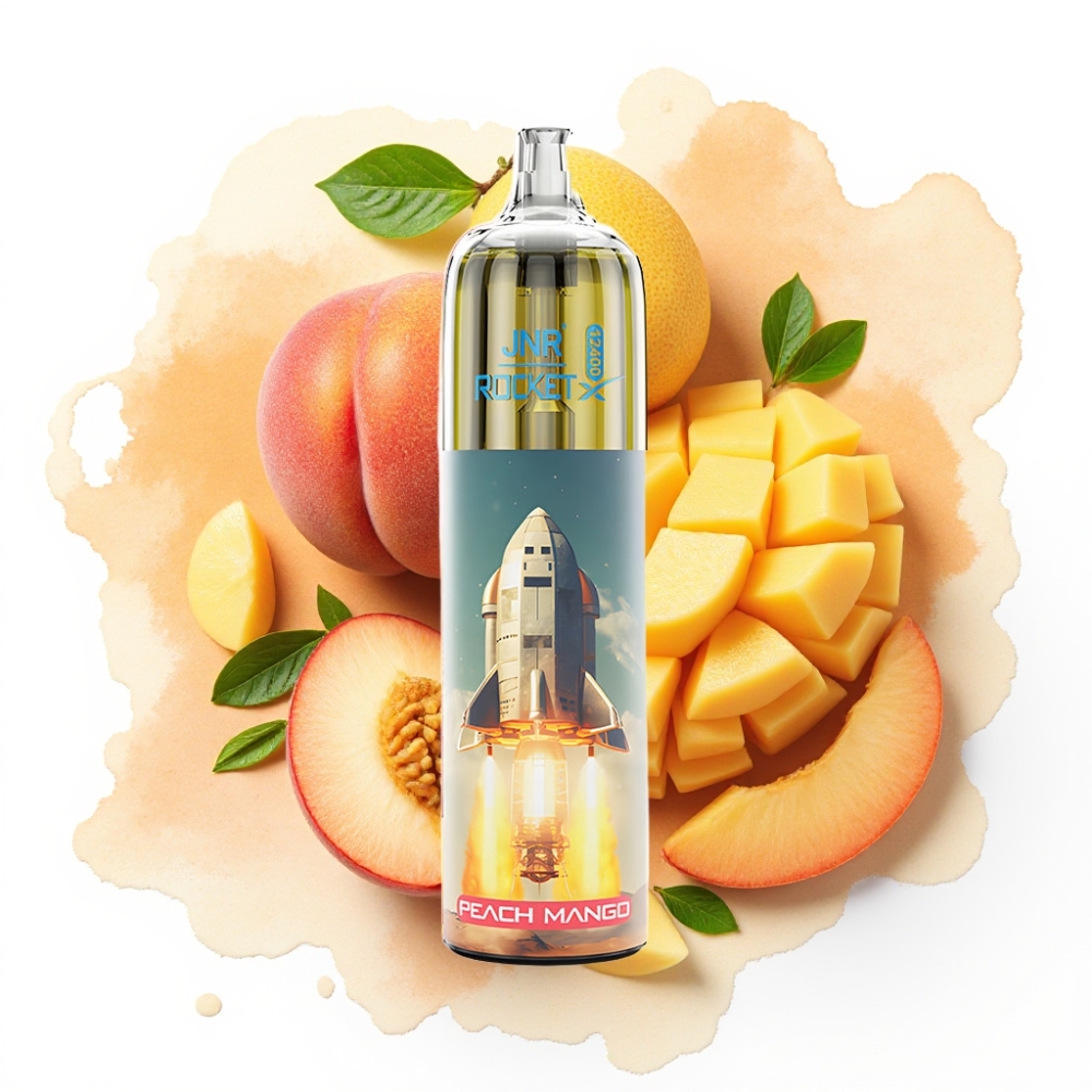 JNR Rocket-X 12400 Puffs Engangsverdampers Fersken Mango – Justerbar Luftstrøm, 25ml, Type-C