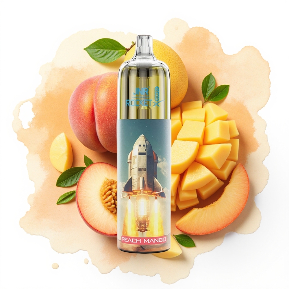 JNR Rocket-X 12400 Puffs Engangsverdampers Fersken Mango – Justerbar Luftstrøm, 25ml, Type-C