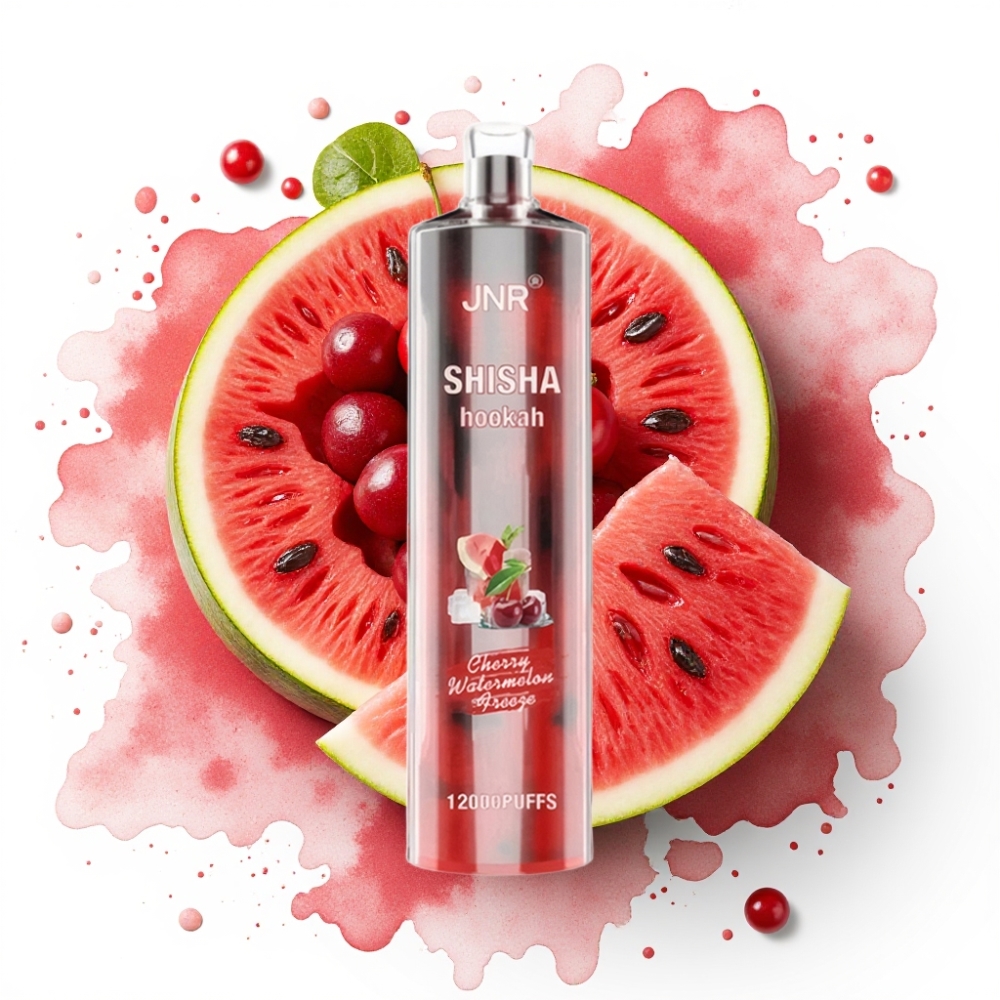 JNR Shisha Hookah 12000 Puffs Kirsebær Vannmelon Kjølig – 24ml, 750mAh, Type-C