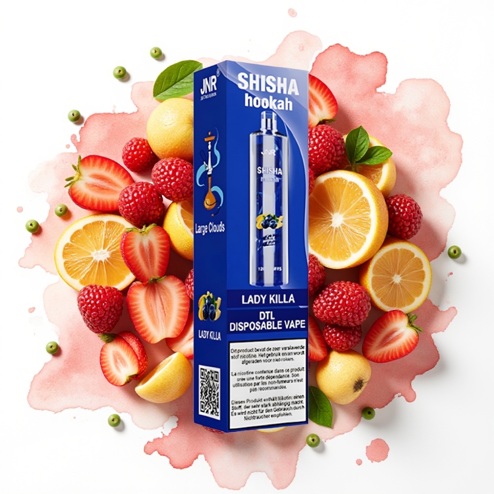 JNR Shisha Hookah 12000 Puffs Lady Killa (24ml, 0.6 Ohm, Type-C)