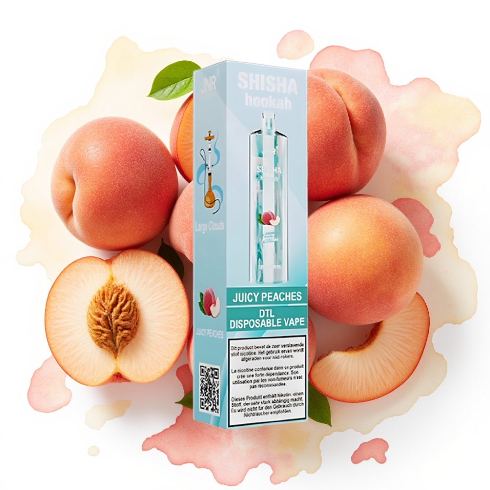 JNR Shisha Hookah 12000 Puffs – Saftige fersken, 24ml, 750mAh, Type-C