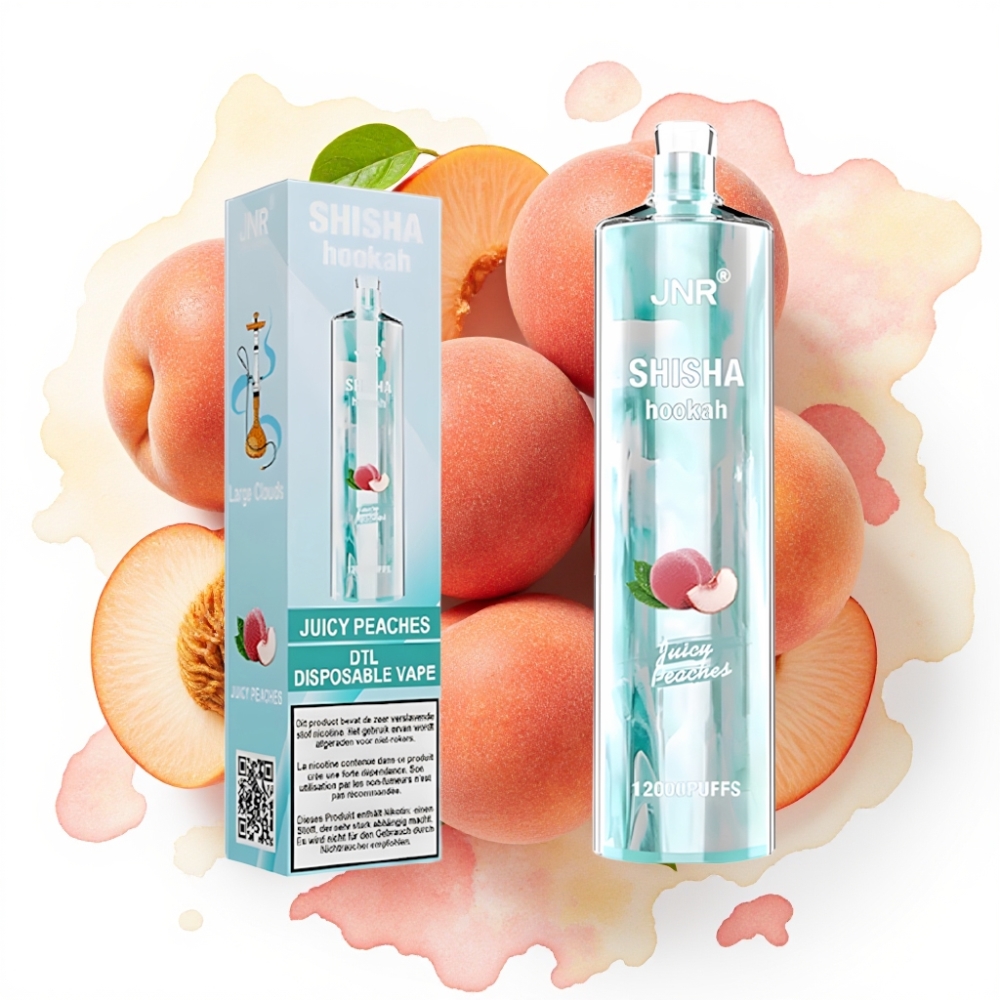 JNR Shisha Hookah 12000 Puffs – Saftige fersken, 24ml, 750mAh, Type-C