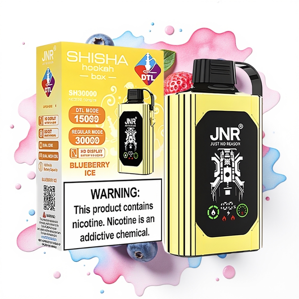 JNR Shisha Hookah Box 20500 Puffs Blåbær Is – 25ml, 1000mAh, Type-C