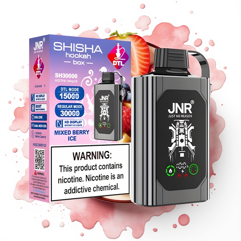 JNR Shisha Hookah Box 20500 Puffs Blandet Bær Is – 1000mAh, 25ml, Type-C
