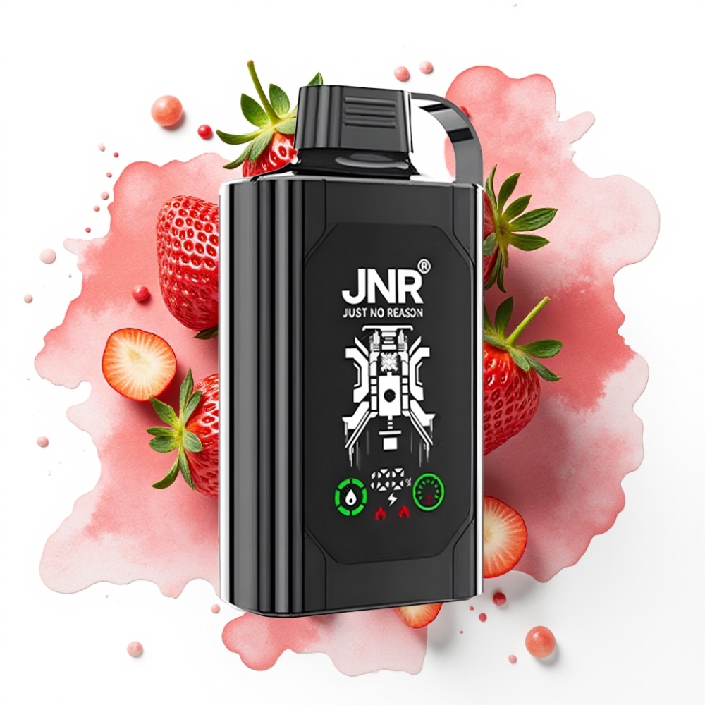 JNR Shisha Hookah Box 20500 Puffs Disposable Vape Jordbær Drue, 1000mAh, Type-C