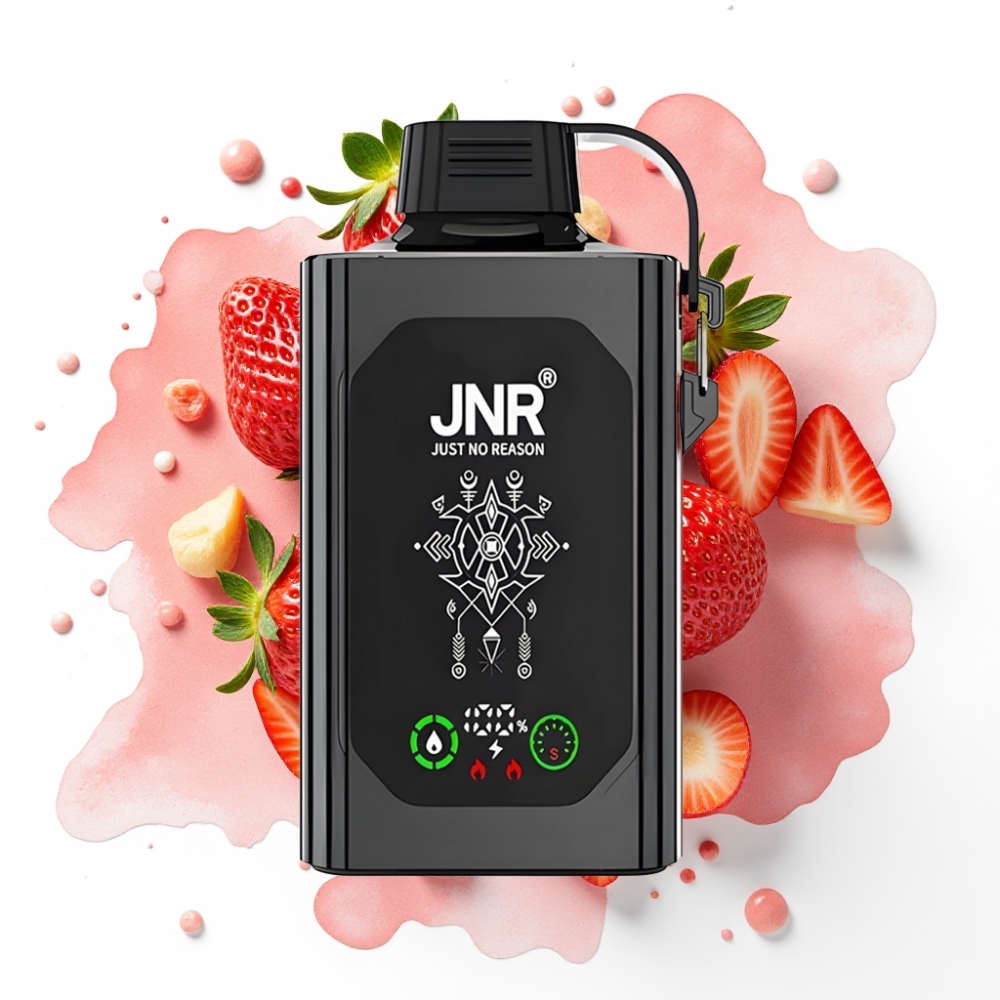 JNR Shisha Hookah Box 20500 Puffs Disposable Vape Jordbær Is – 25ml, 1000mAh, Type-C