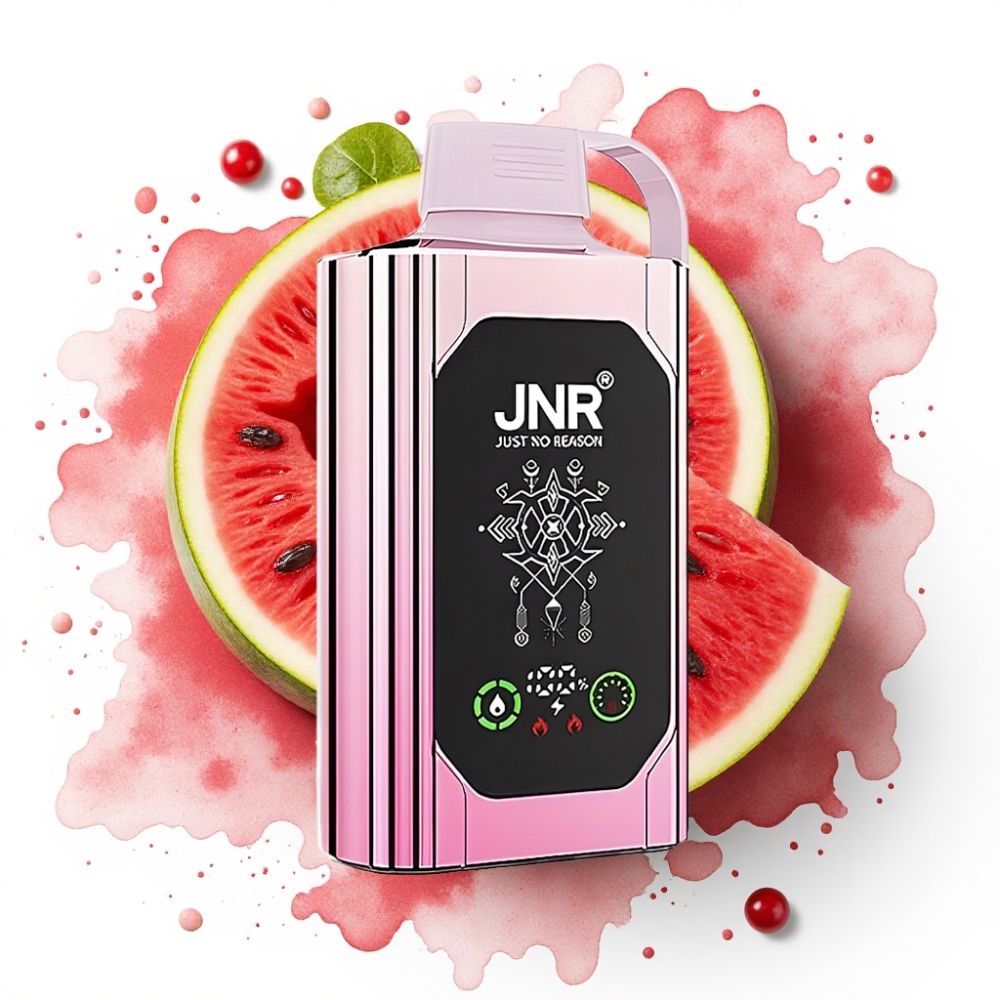 JNR Shisha Hookah Box 20500 Puffs Disposable Vape Kirsebær Vannmelon Fryse – 25ml, 1000mAh, Type-C