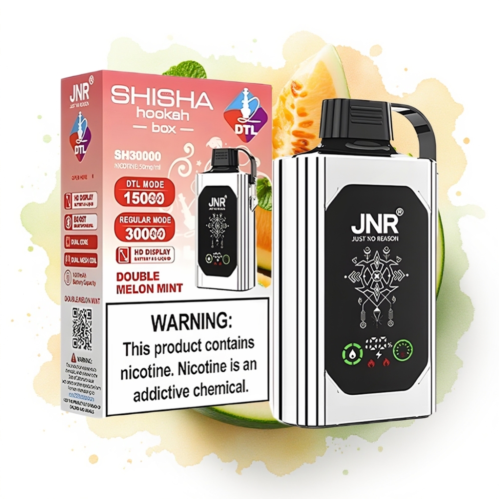 JNR Shisha Hookah Box 20500 Puffs Dobbel Melon Mynte – 25ml, 1000mAh, Type-C