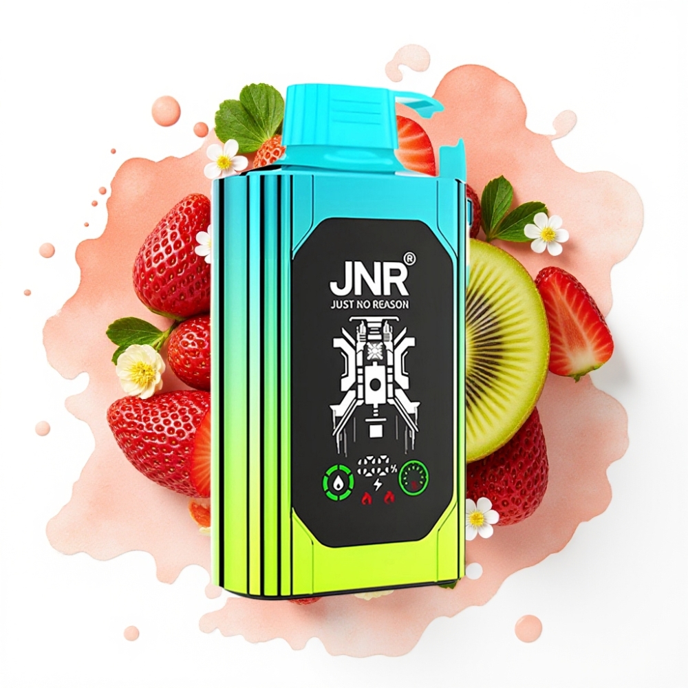 JNR Shisha Hookah Box 20500 Puffs – Jordbær Kiwi, HD Display, 25ml, 1000mAh