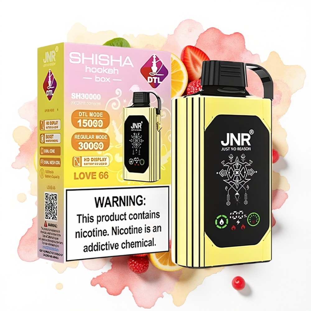 JNR Shisha Hookah Box 20500 Puffs Kjærlighet 66 – HD Display, 25ml, Type-C