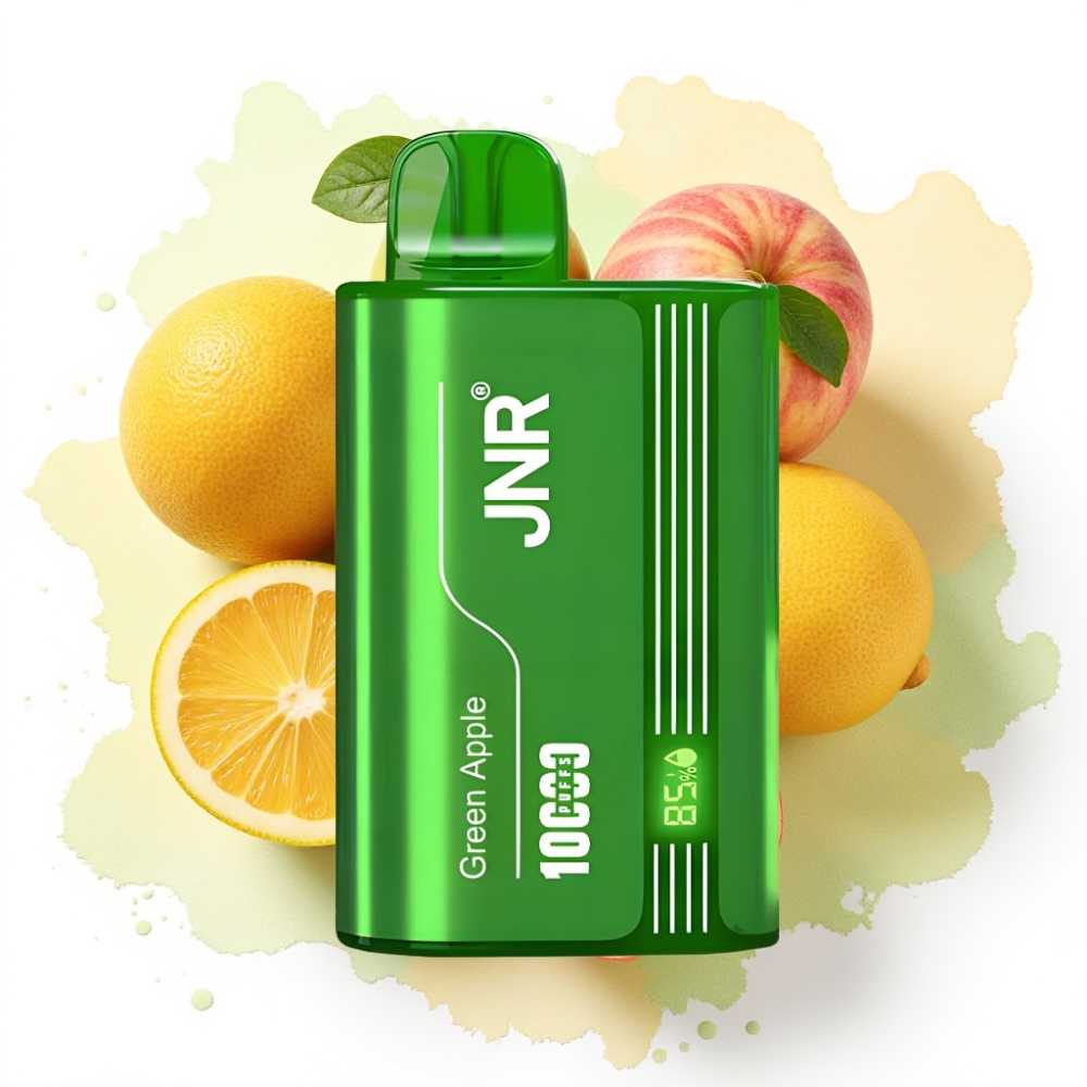 JNR Tank 10000 Puffs Engangsdamp Grønt Eple Fersken Pære, 20ml, 650mAh