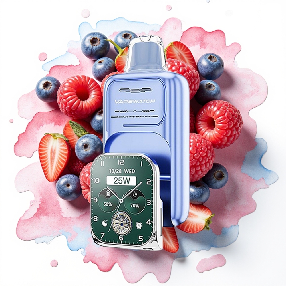 JNR VapeWatch 30000 Puffs Blå Bringebær Is – 19mL, 5%, Type-C