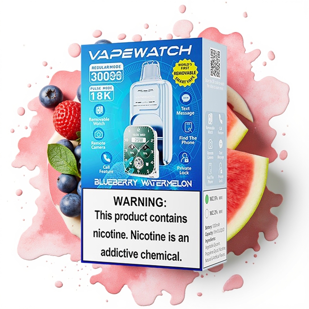 JNR VapeWatch 30000 Puffs Blåbær Vannmelon – 1000mAh, 19mL, 5%