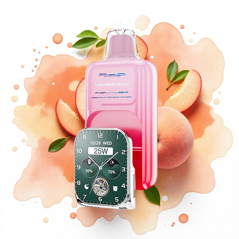 JNR VapeWatch 30000 Puffs Georgia Fersken – 19mL, 5%, Type-C