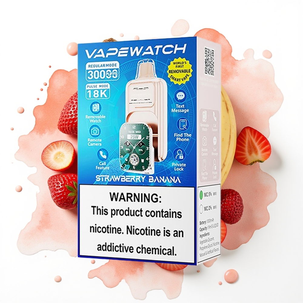 JNR VapeWatch 30000 Puffs Jordbær Banan 1000mAh Type-C