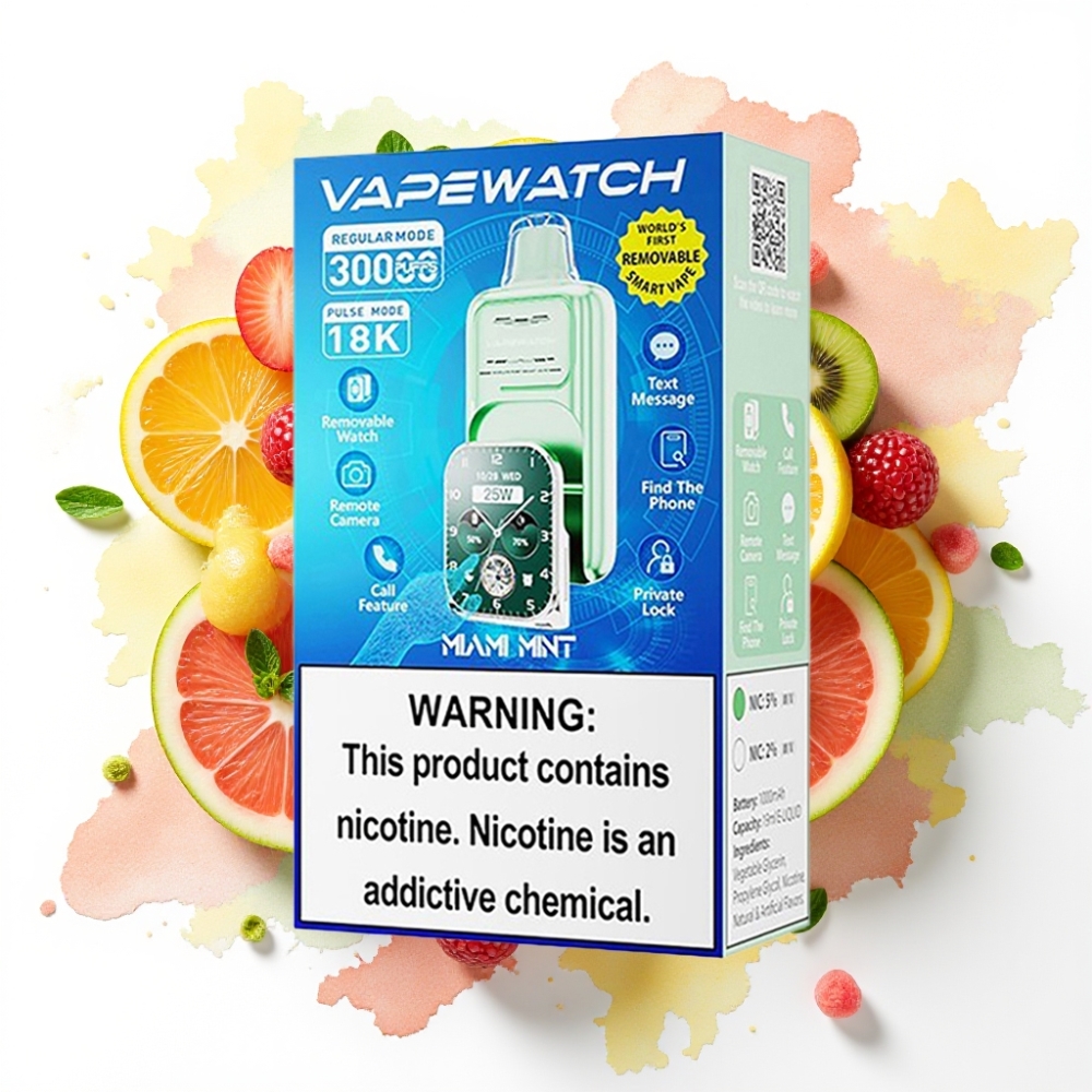 JNR VapeWatch 30000 Puffs Miami Mynte – 1000mAh, 19mL, 5%