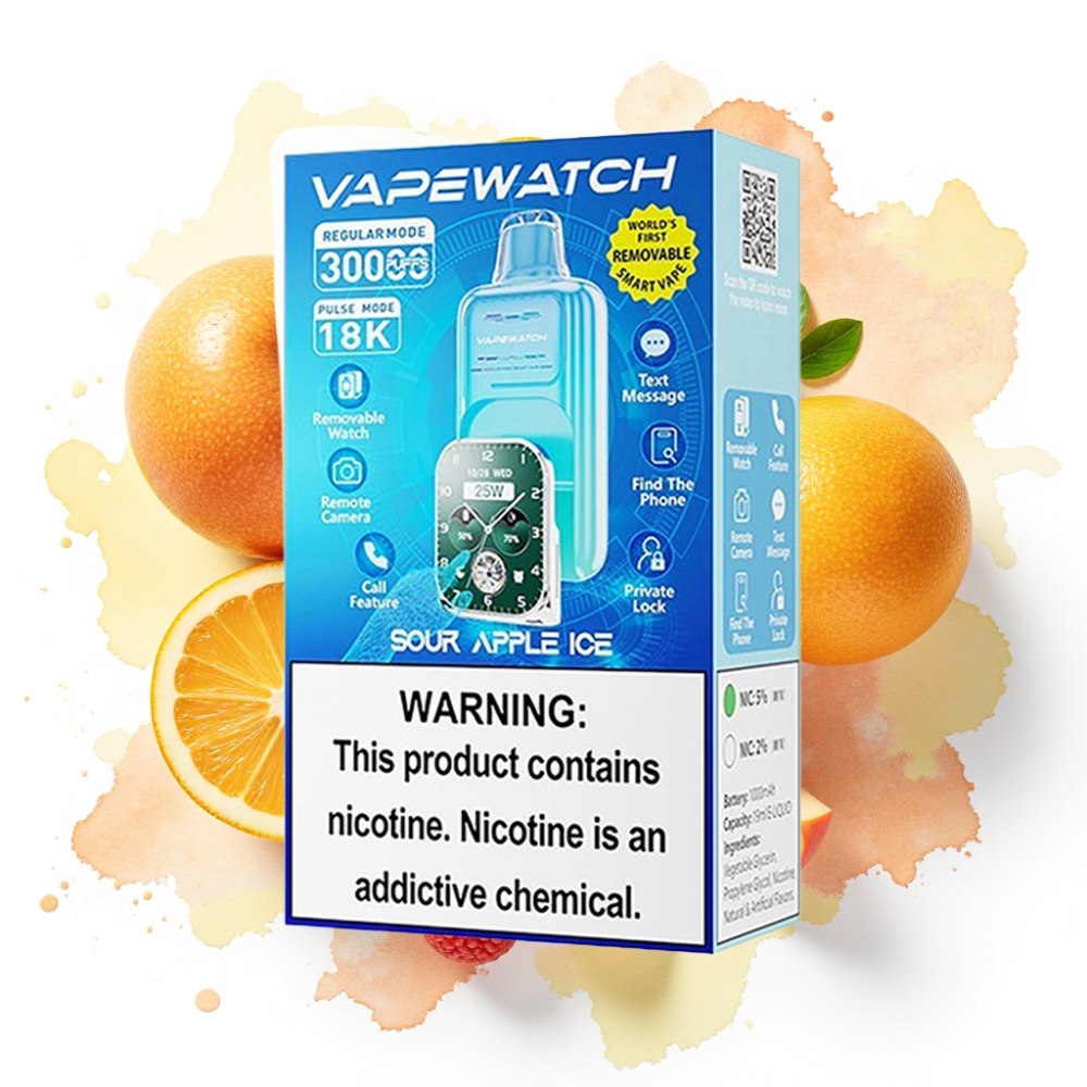 JNR VapeWatch 30000 Puffs Sur Eple Is – 1000mAh, 19mL, 5%