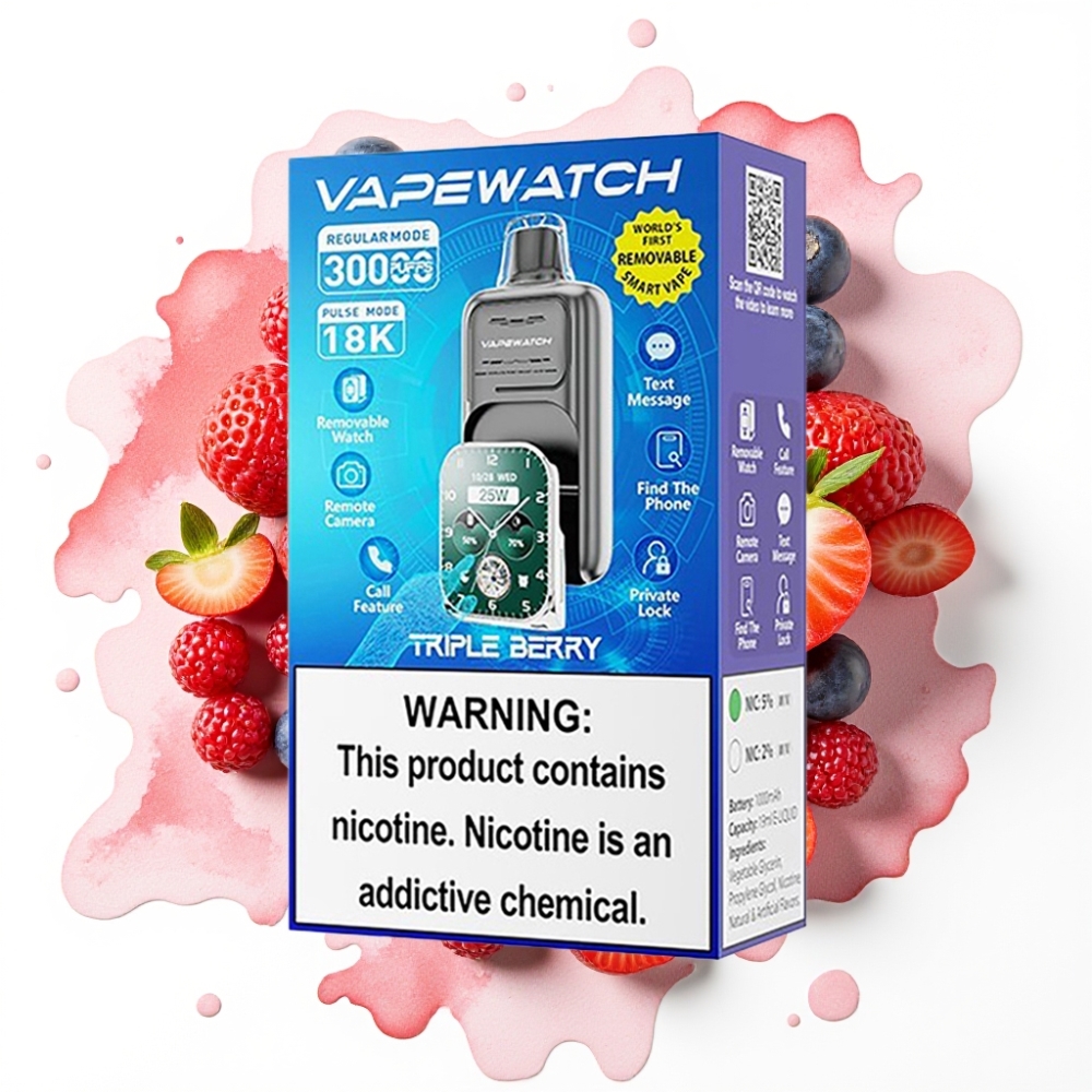 JNR VapeWatch 30000 Puffs Triple Bær – 19mL, 1000mAh, Type-C