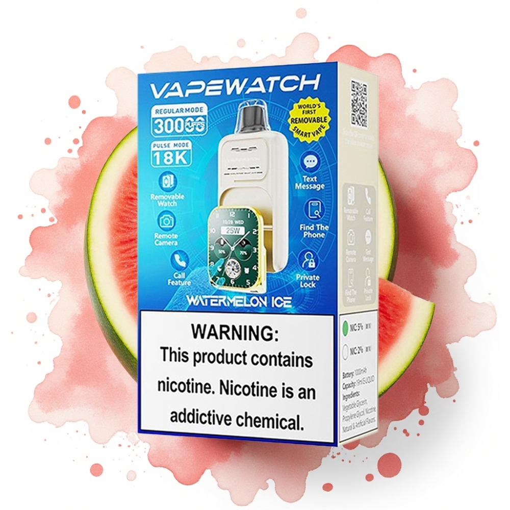 JNR VapeWatch 30000 Puffs Vannmelon Is 19mL 5% Type-C