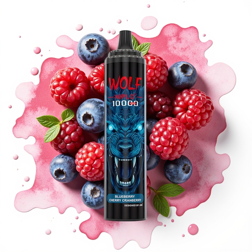 JNR Wolf Niplo 10000 Puffs Blåbær Kirsebær Tranebær – 20ml/5%/Type-C